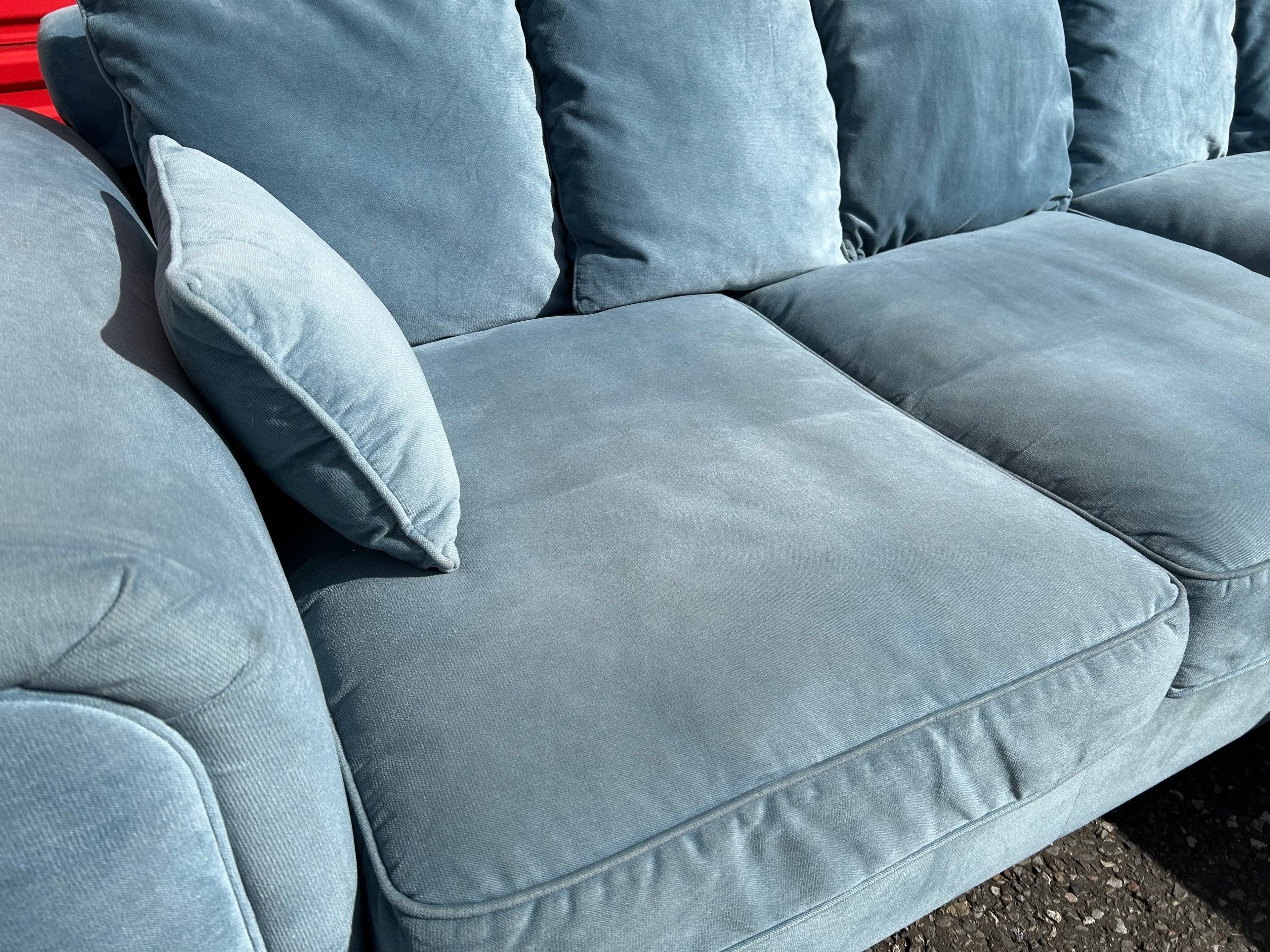 Light Blue Velvet Corner Sofa