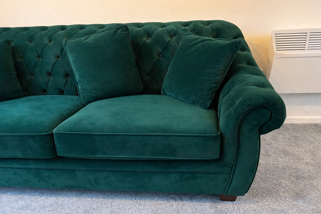 Green Velvet Chesterfield Sofa