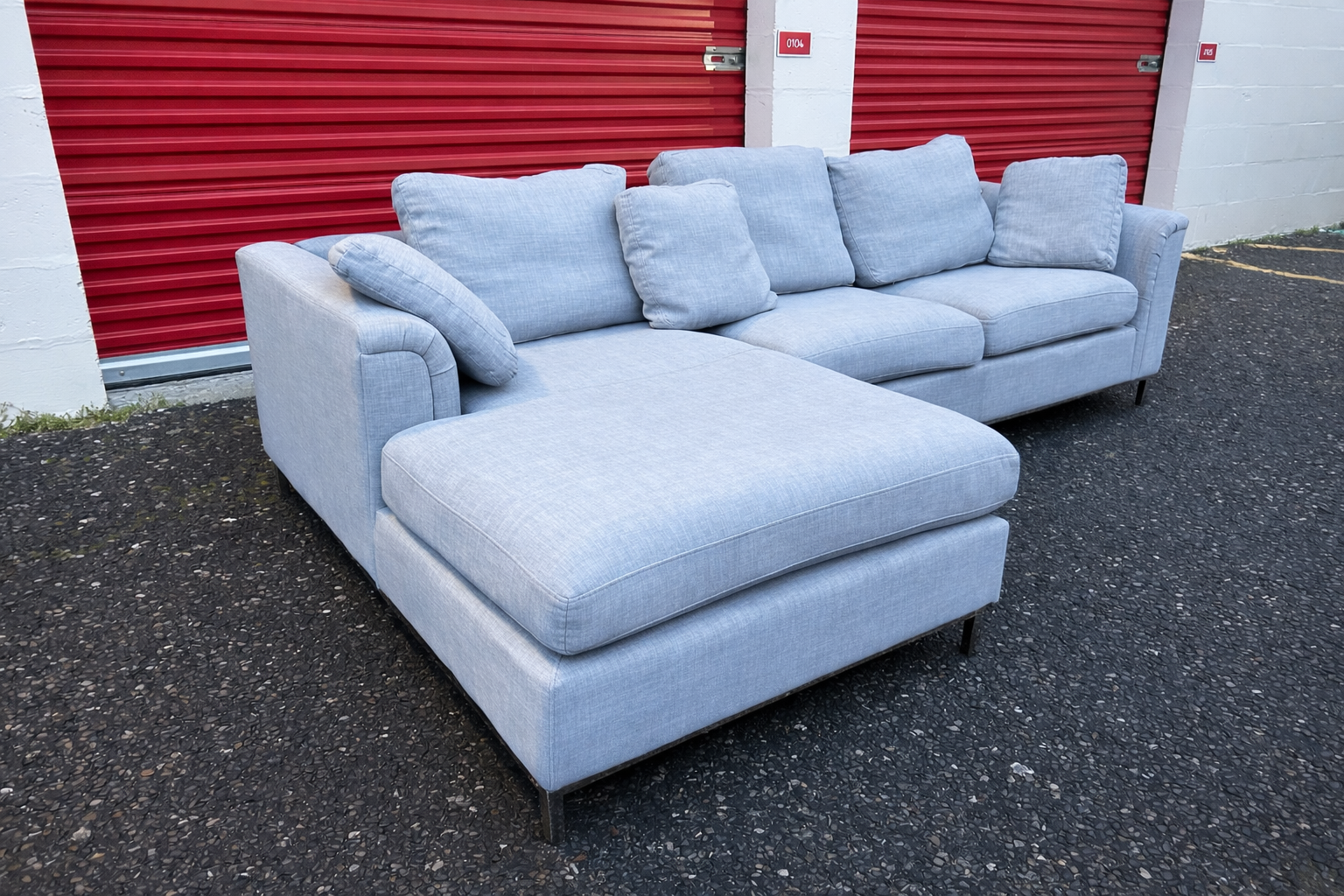 Daals Grey/Pale Blue L Shape Sofa