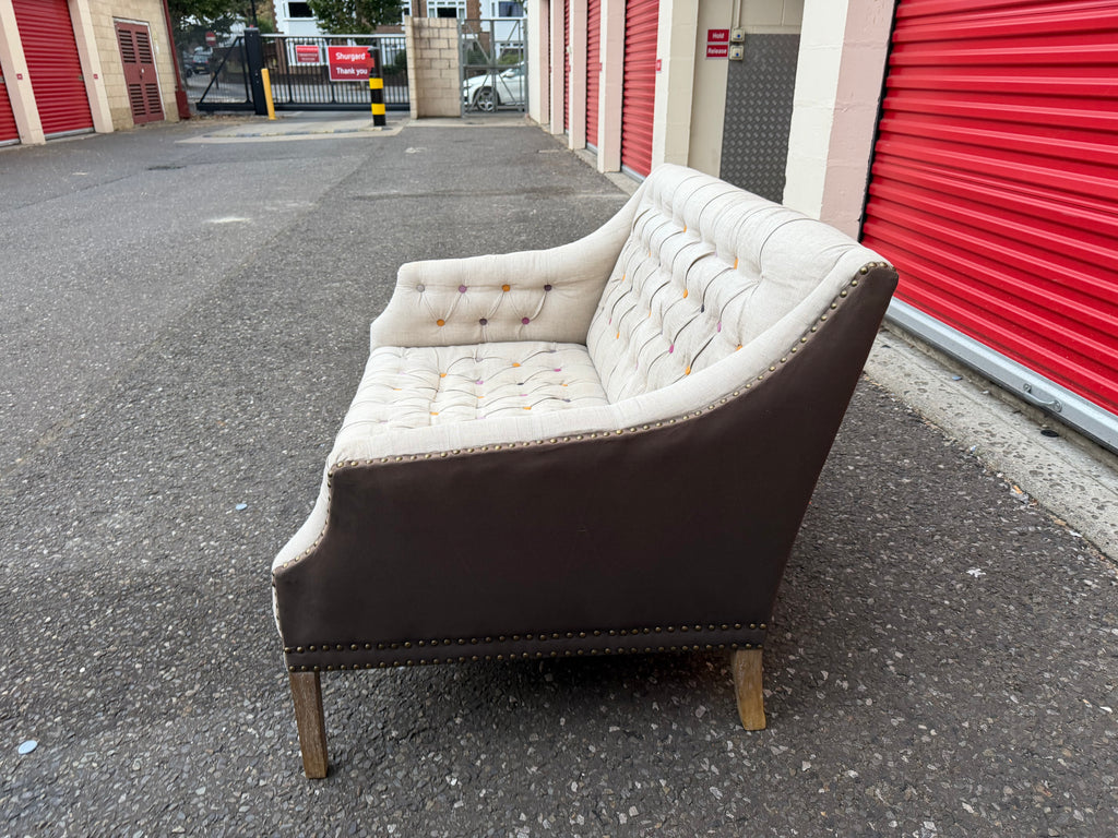Handmade Linen 2 Seater Sofa