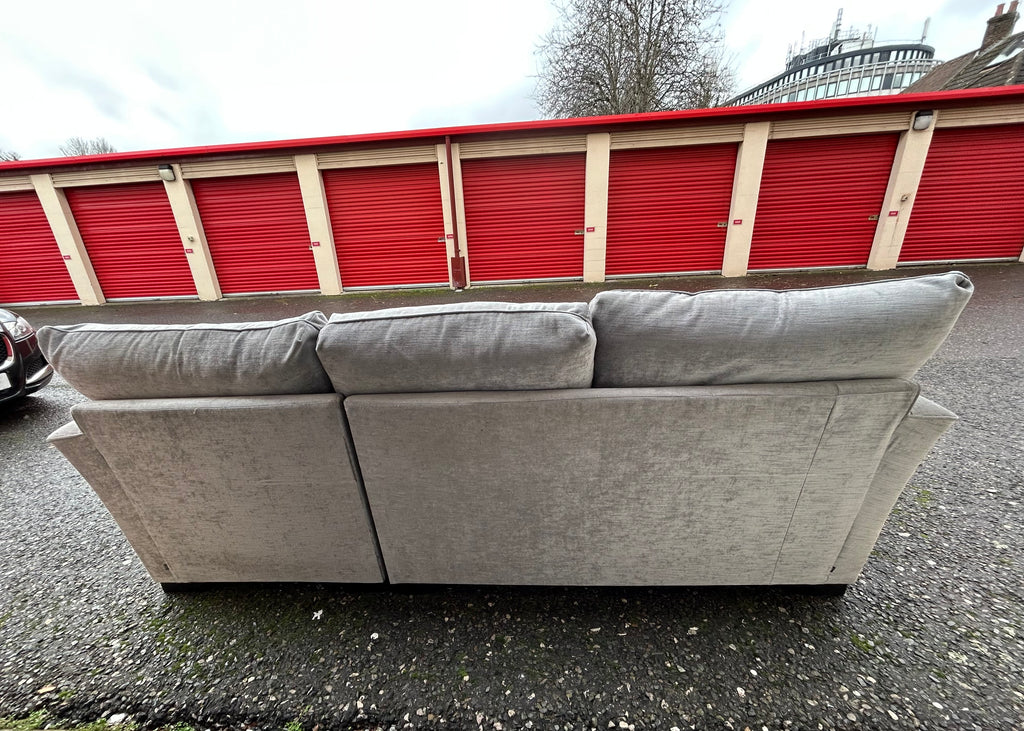 Next Stamford Silver Grey Corner Sofa & Storage Footstool
