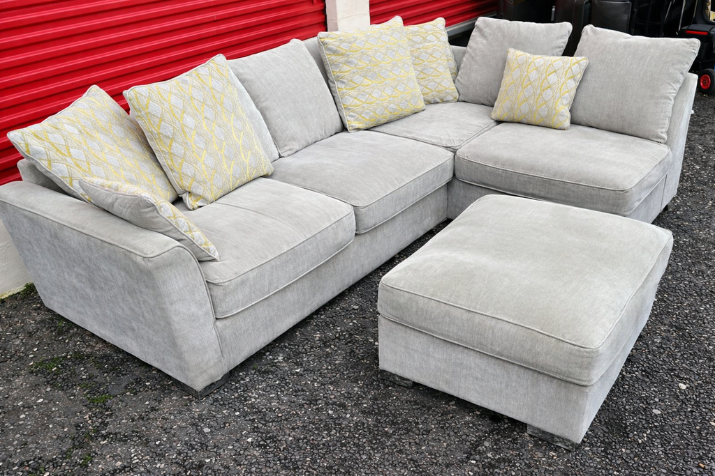 Furniture Village Corner Sofa & Foot Stool