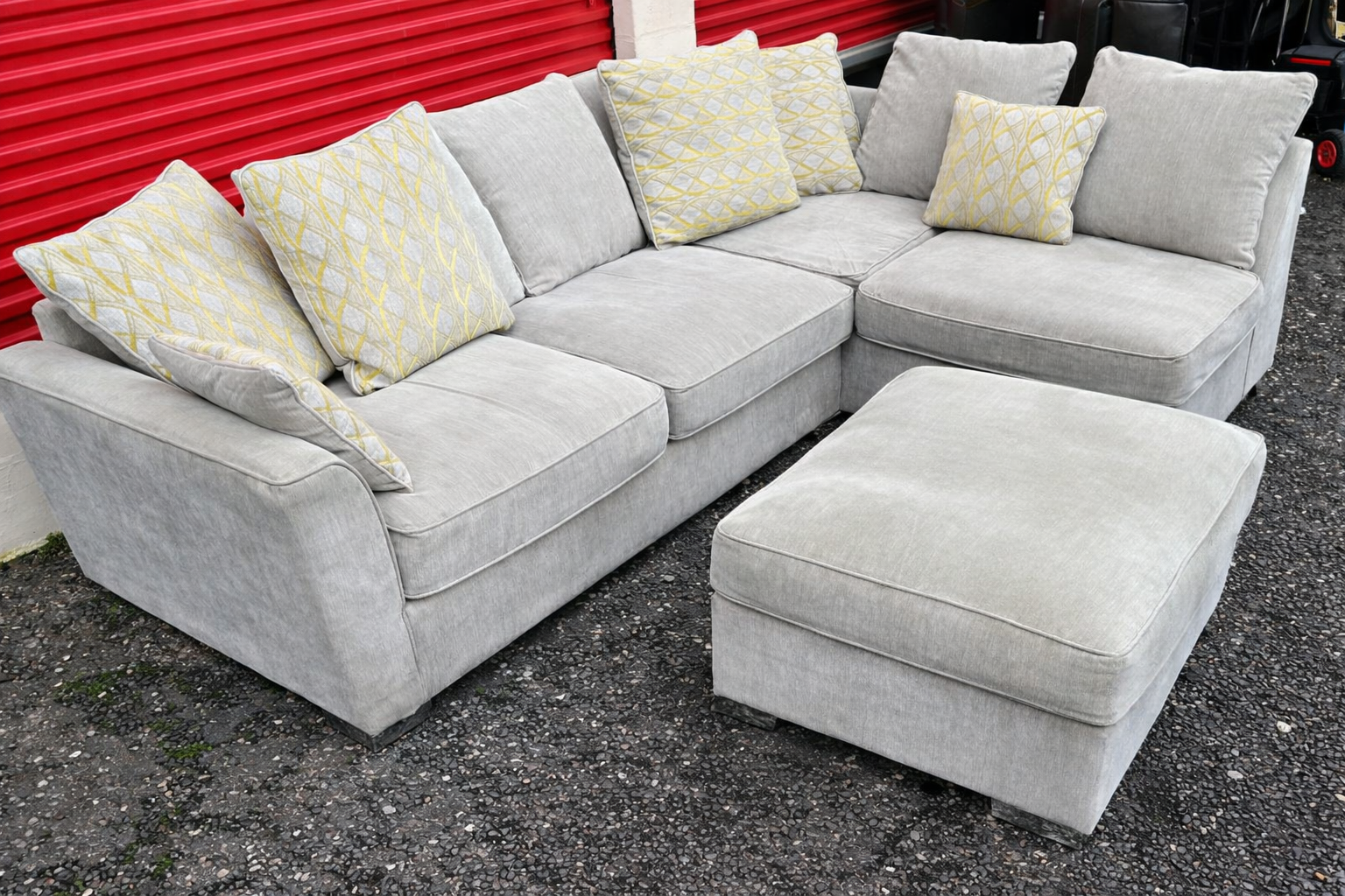 Furniture Village Corner Sofa & Foot Stool