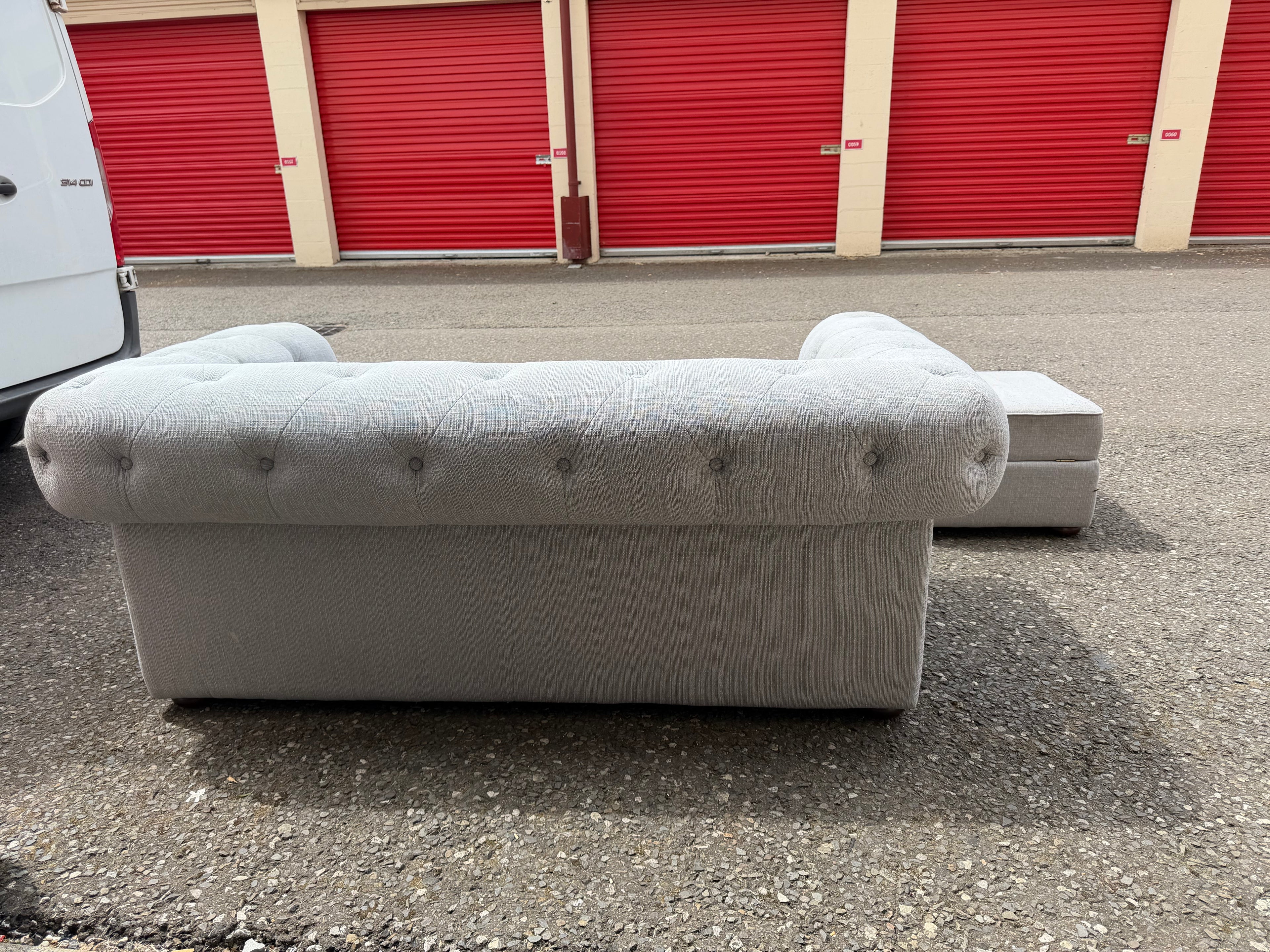 John Lewis Chesterfield 2 Seater Sofa & Storage Footstool