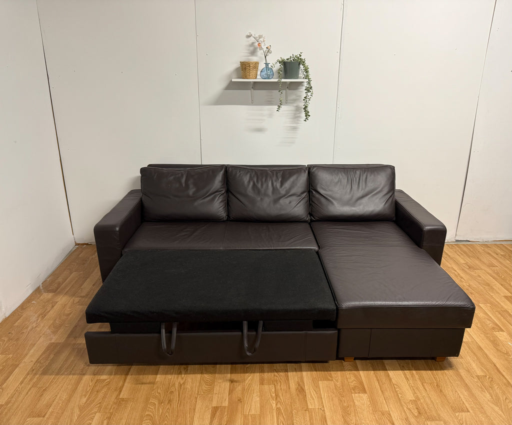 Brown Leather Corner Sofa Bed