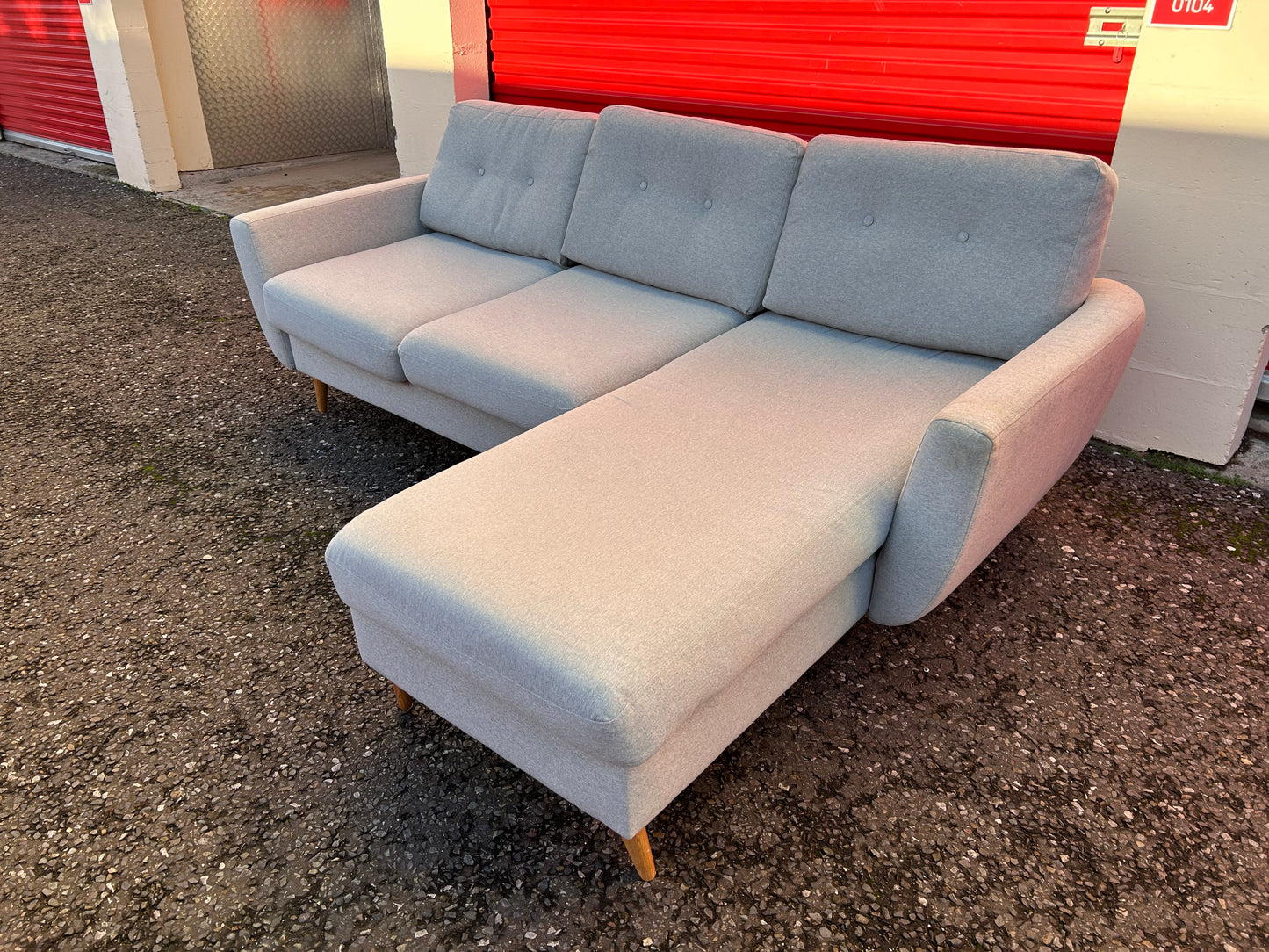 Light Blue L Shape Sofa