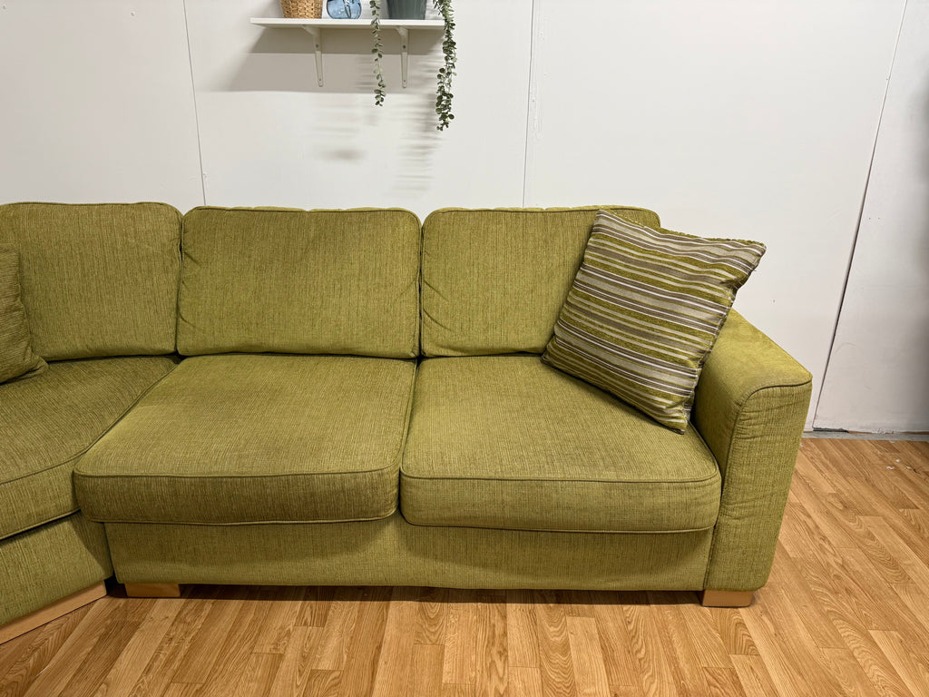 Furniture Village Olive Green Corner Sofa