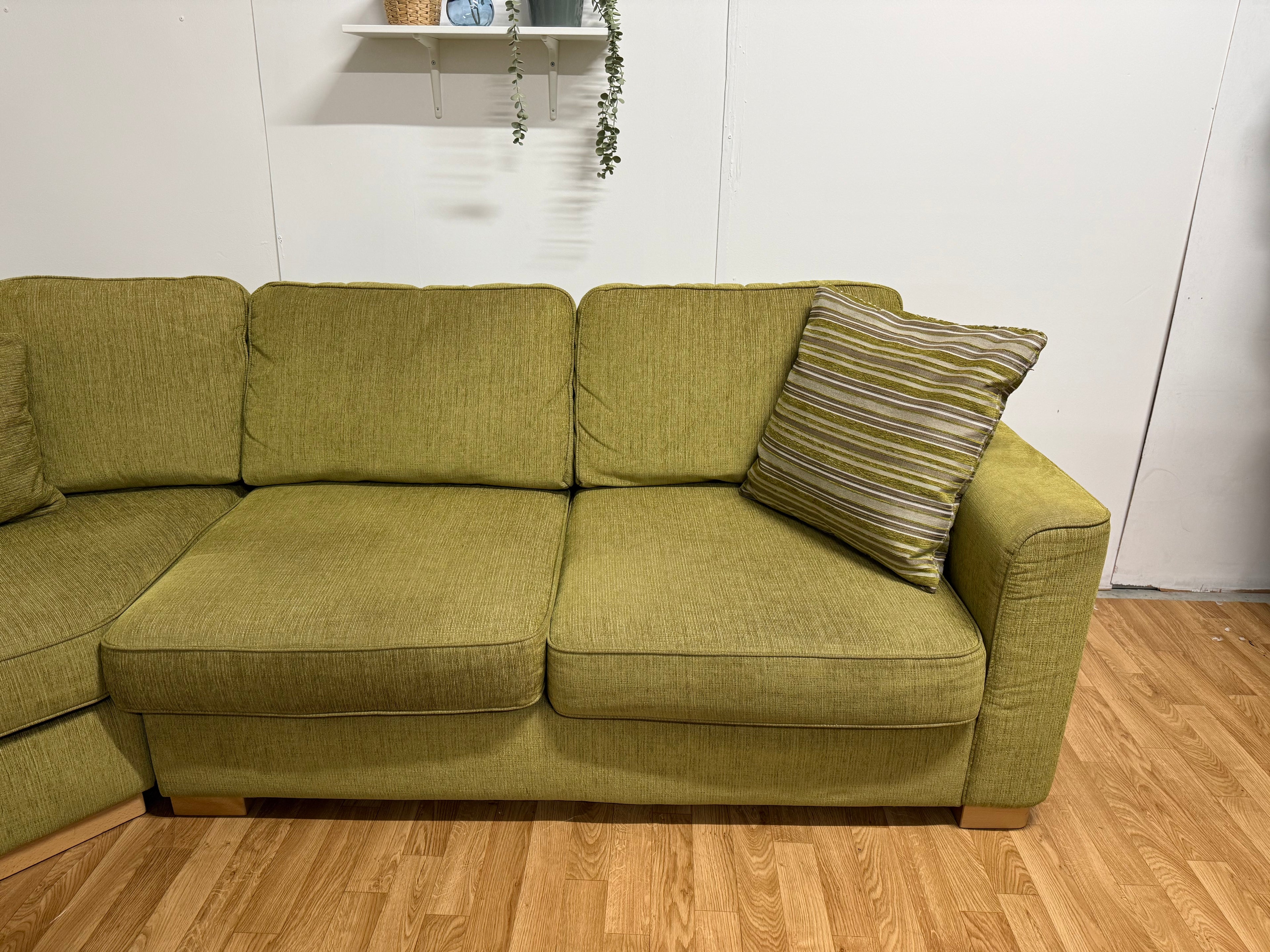 Furniture Village Olive Green Corner Sofa