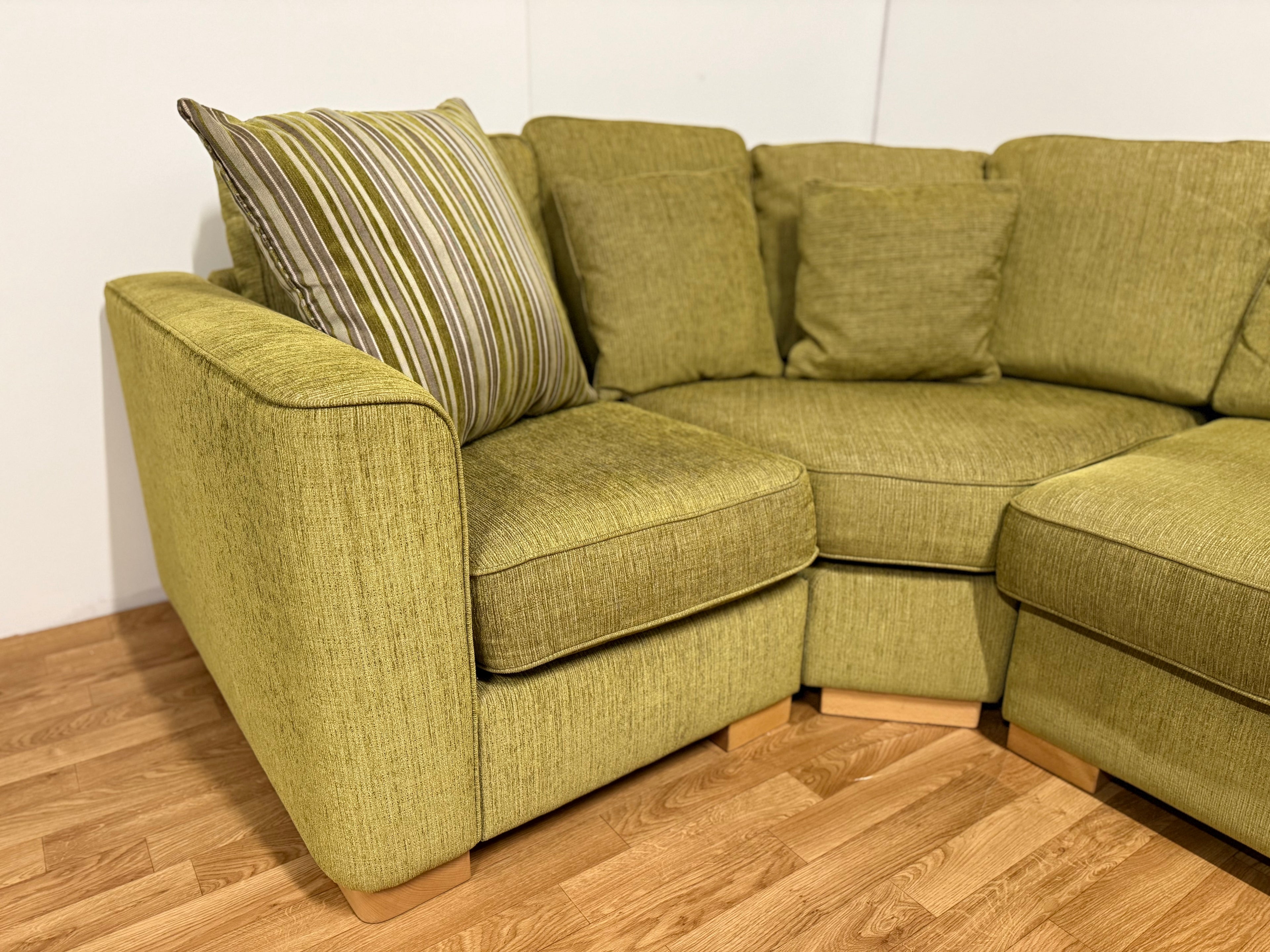 Furniture Village Olive Green Corner Sofa