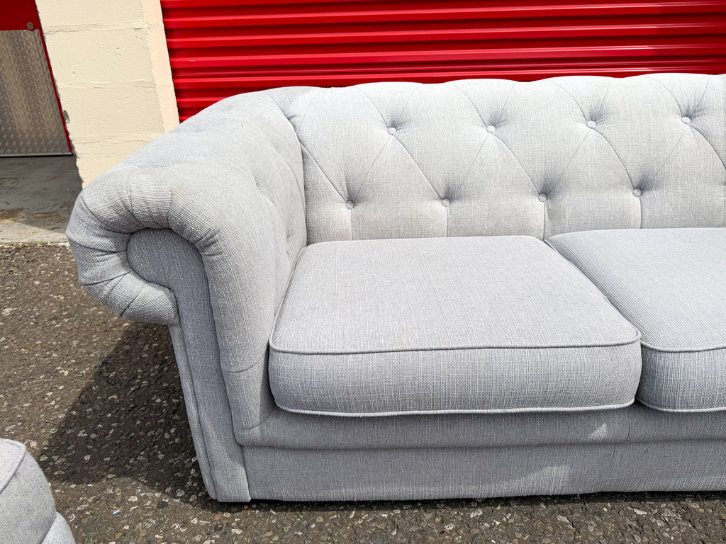 John Lewis Chesterfield 2 Seater Sofa & Storage Footstool