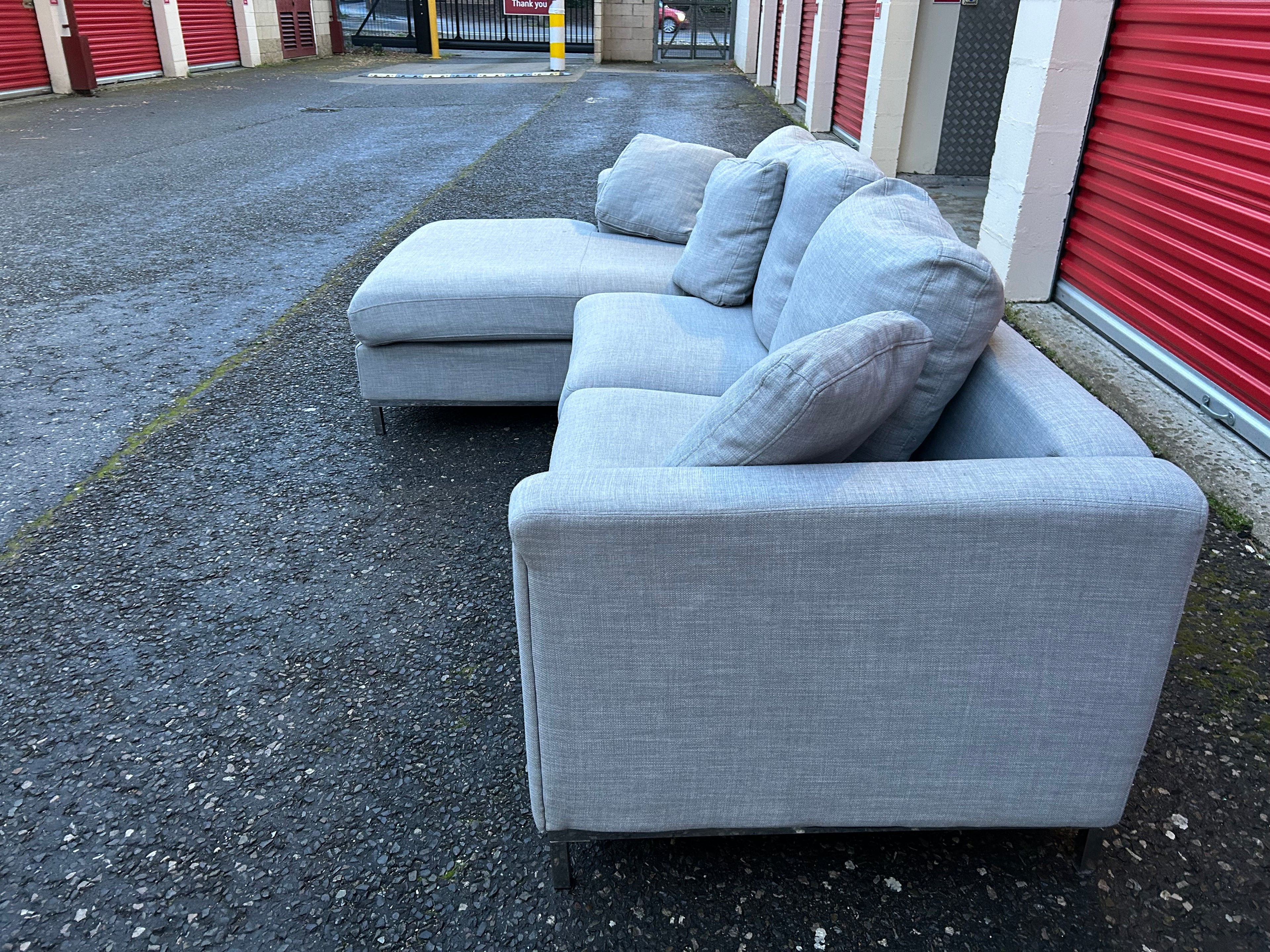 Daals Grey/Pale Blue L Shape Sofa