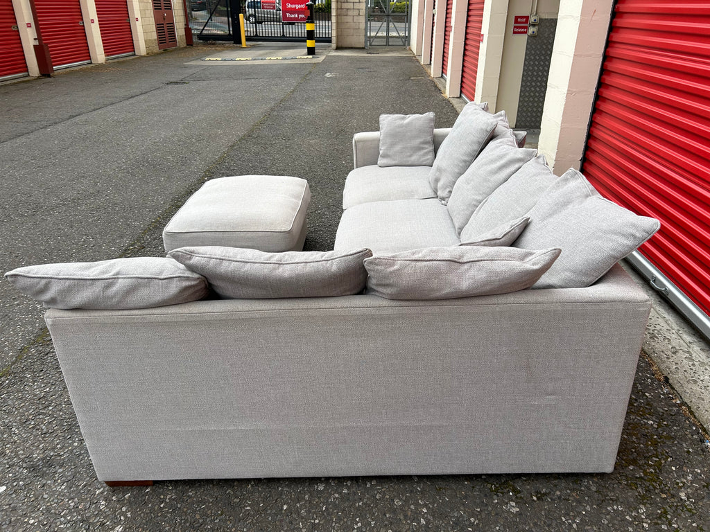Furniture Village Grey Corner Sofa & Footstool