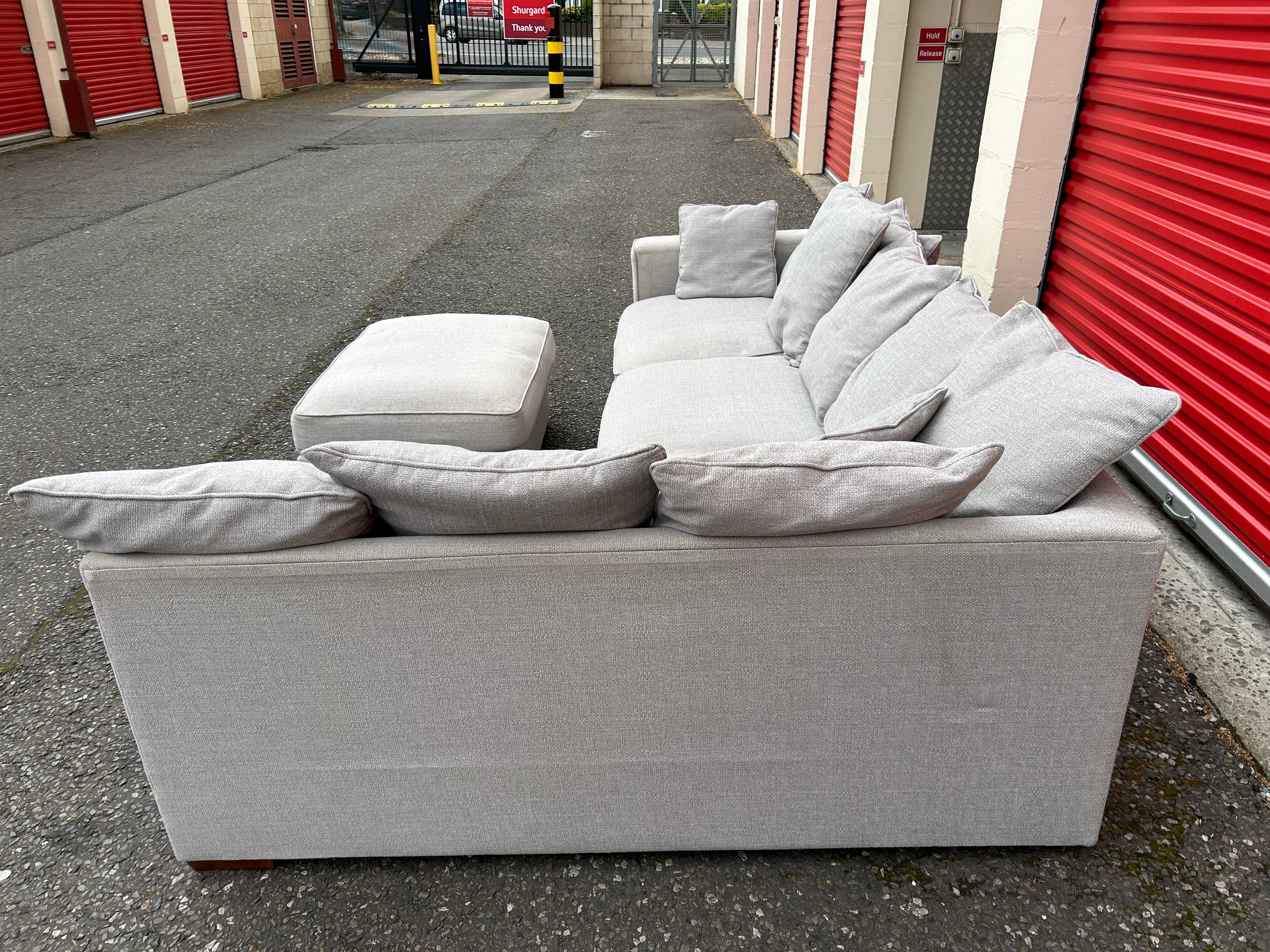 Furniture Village Grey Corner Sofa & Footstool