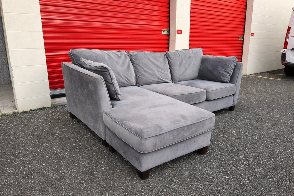 John Lewis Grey Velvet Corner Sofa