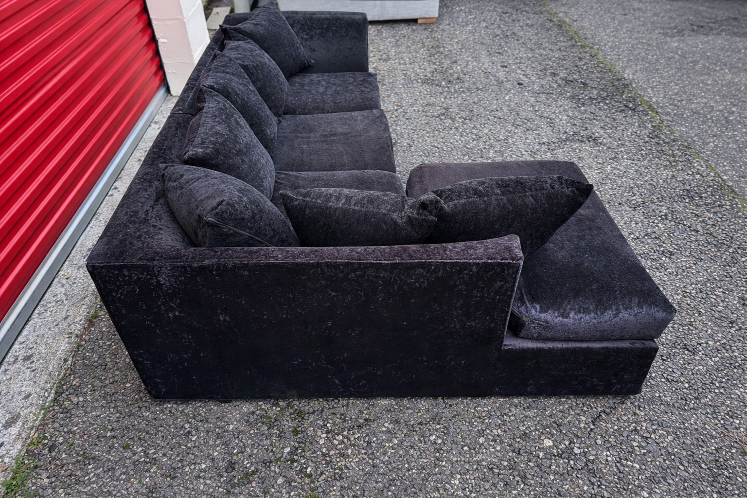 Black Velvet Corner Sofa
