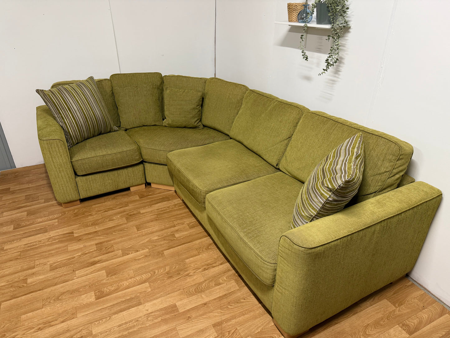 Furniture Village Olive Green Corner Sofa