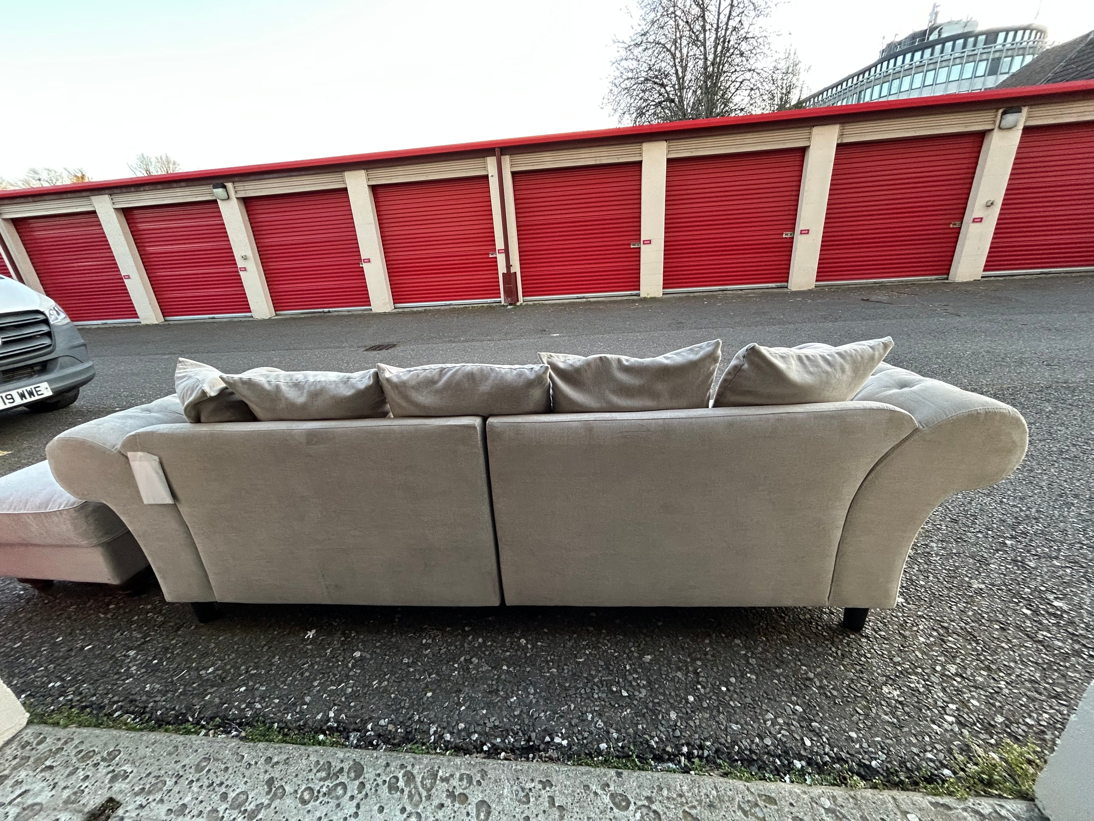 Next Chesterfield 4 Seater Sofa & Foot Stool