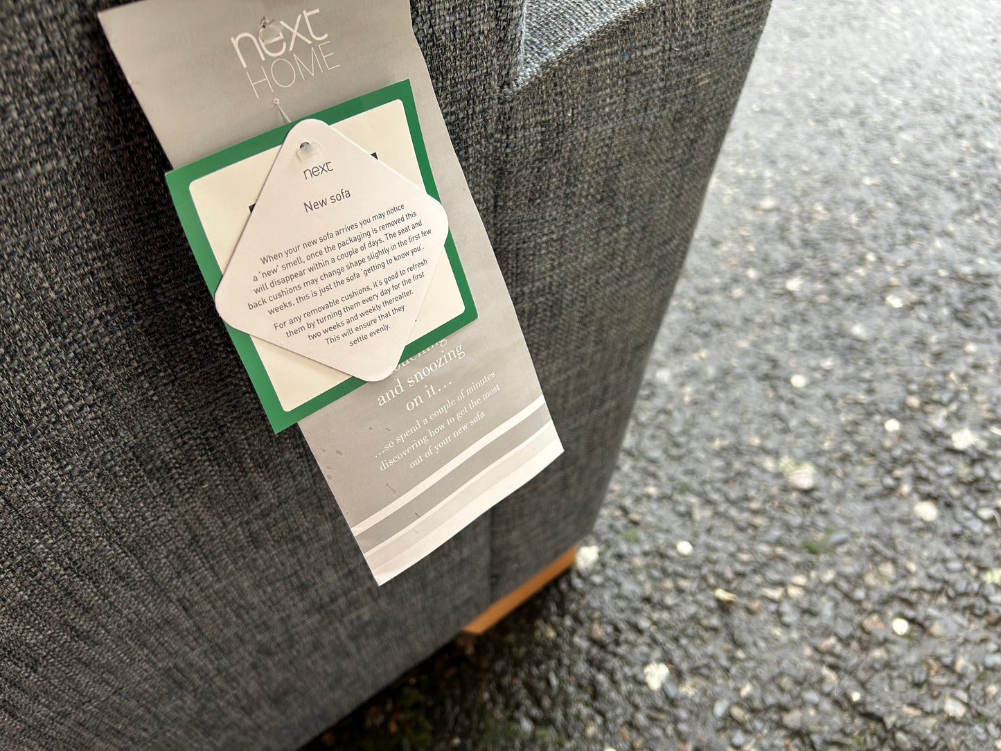 Next Stamford Grey/Blue Corner Sofa