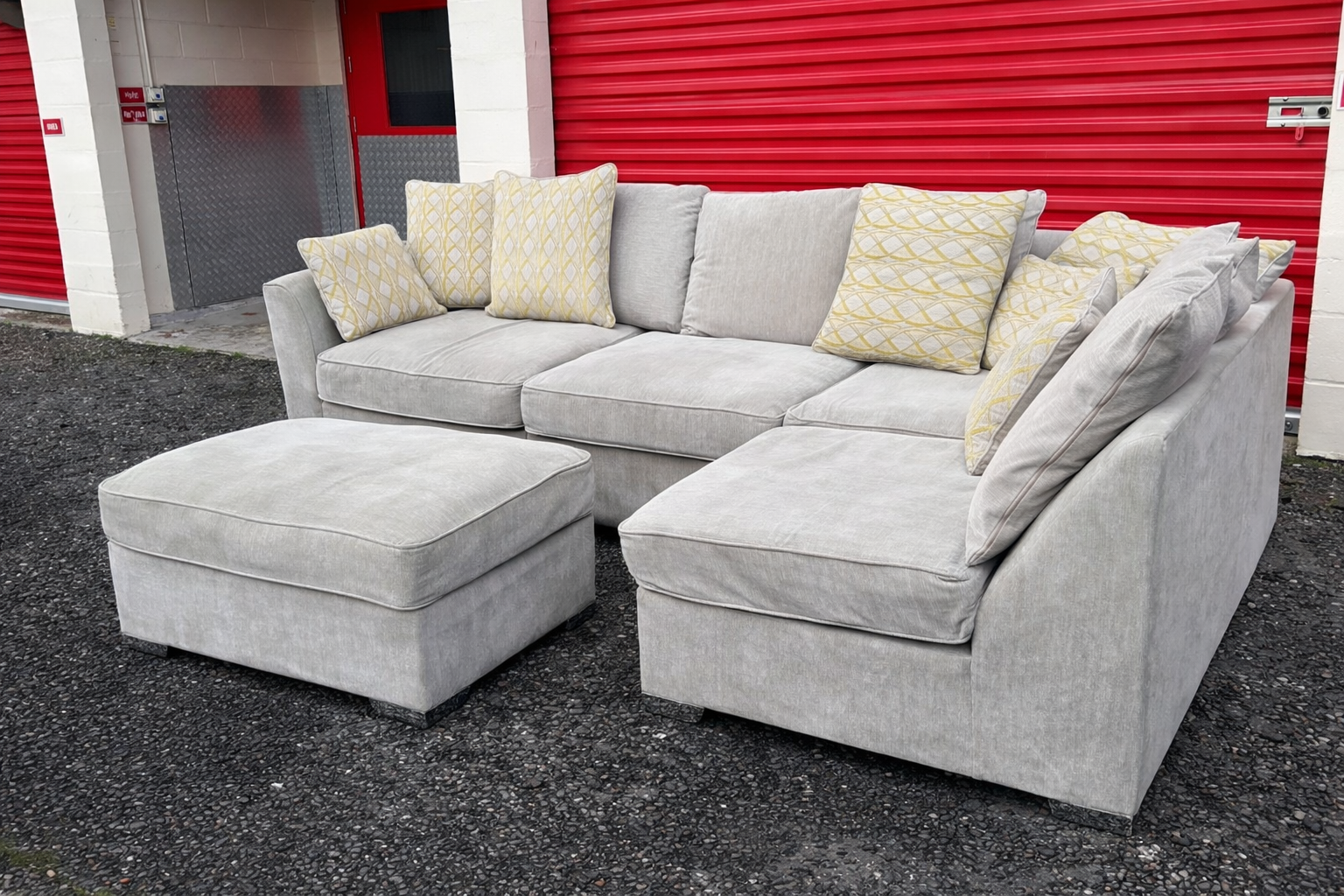 Furniture Village Corner Sofa & Foot Stool