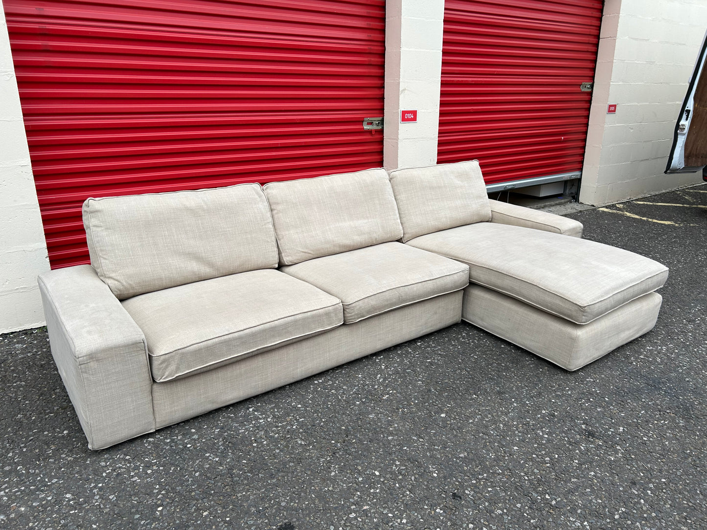 Beige Ikea Kivik L Shape Sofa