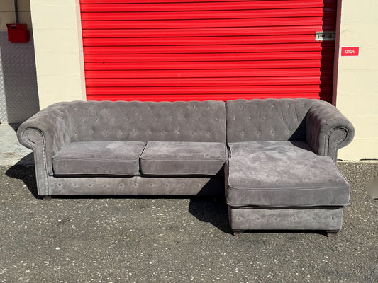 Grey Chesterfield Corner Sofa