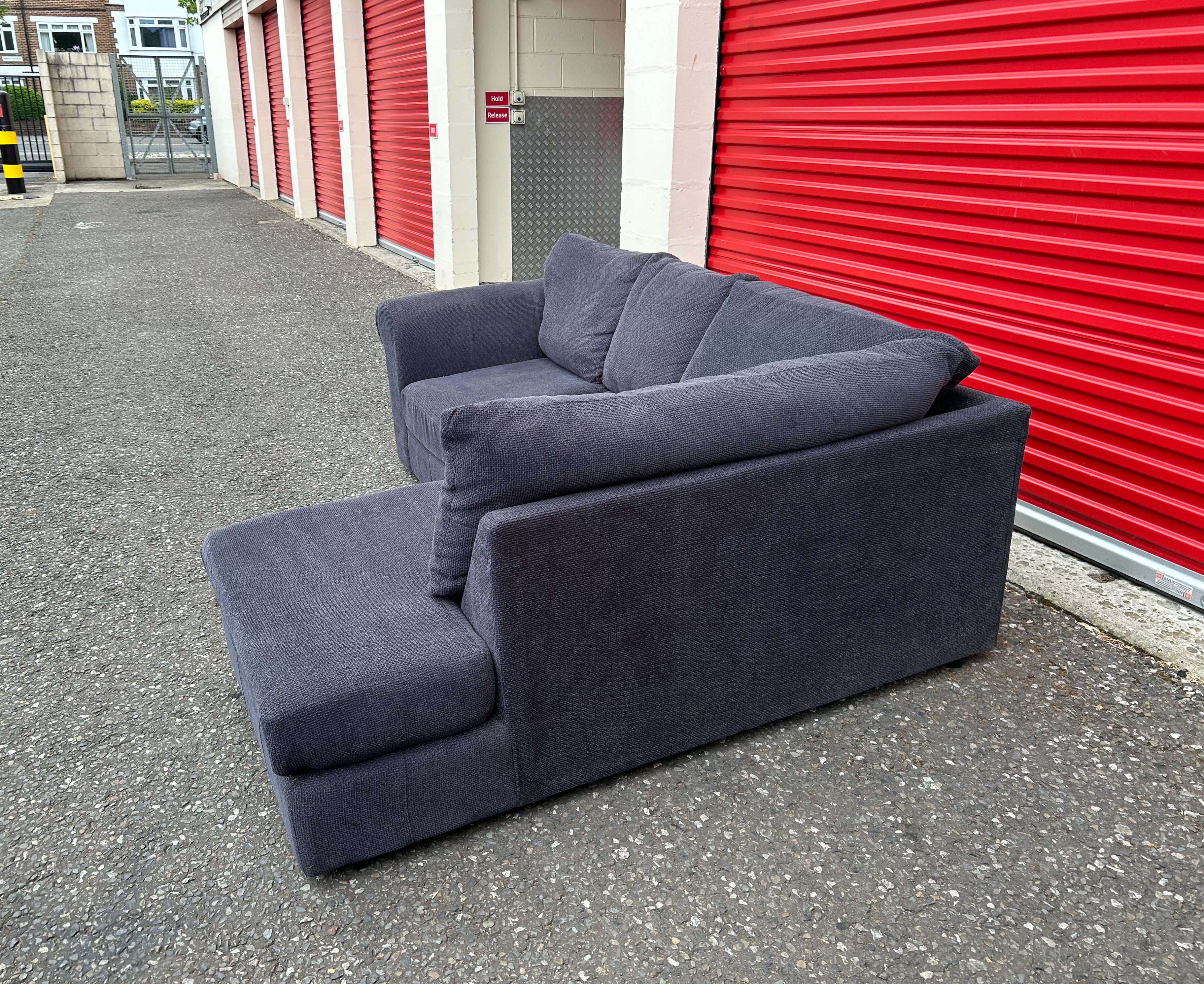 Dark Grey Fabric Corner Sofa