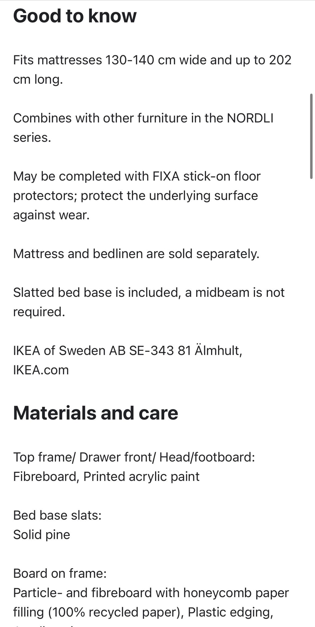 IKEA Nordli Double Bed with Storage