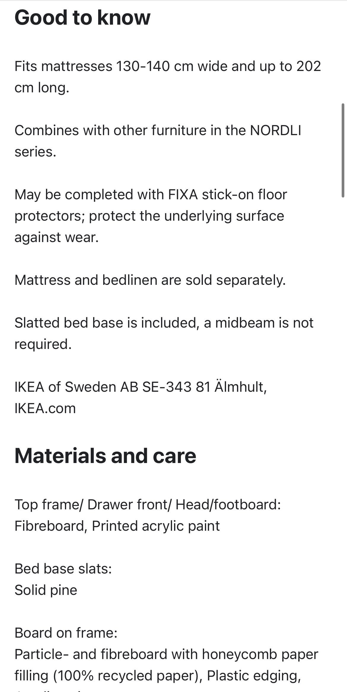 IKEA Nordli Double Bed with Storage