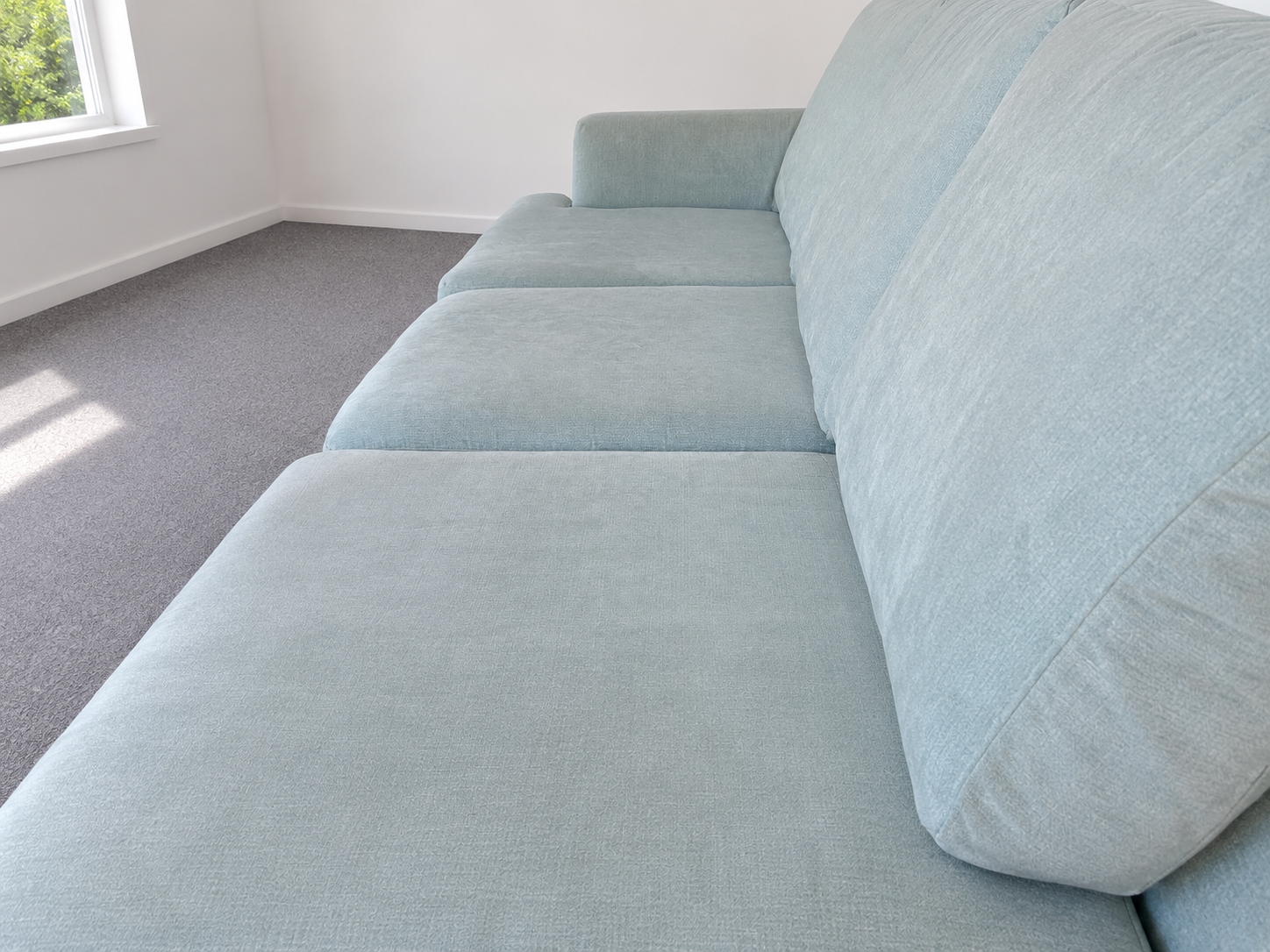 DFS Freya Light Blue L Shape Sofa