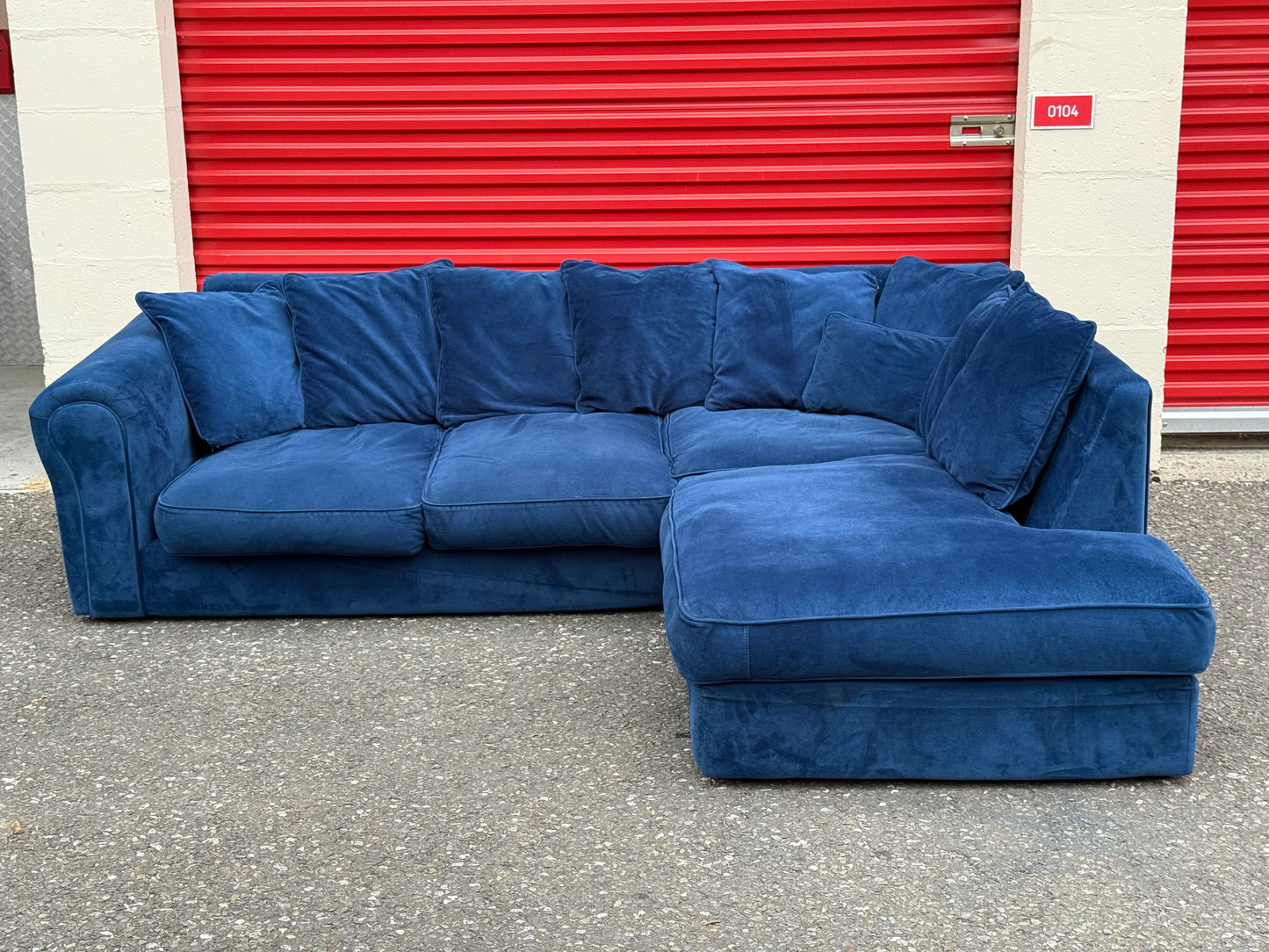 Blue Velvet Corner Sofa