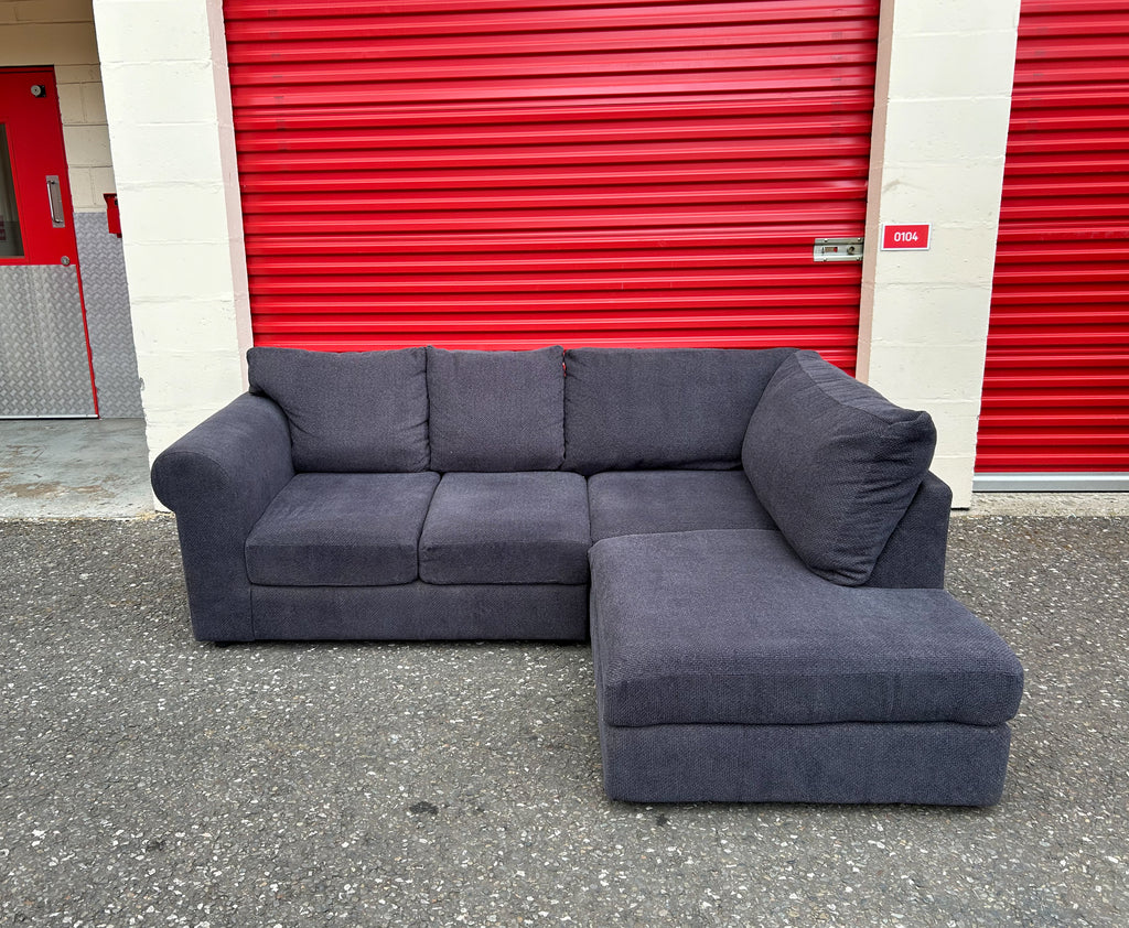 Dark Grey Fabric Corner Sofa