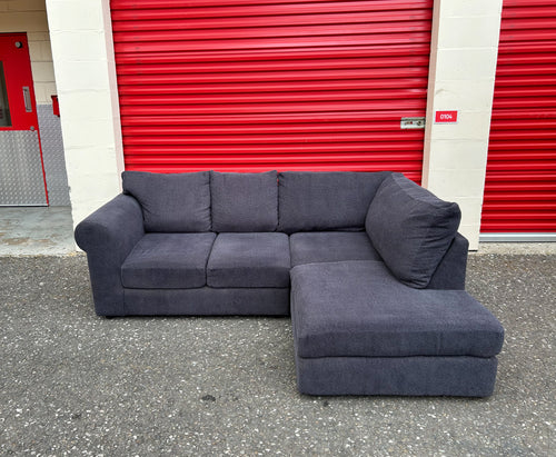 Dark Grey Fabric Corner Sofa