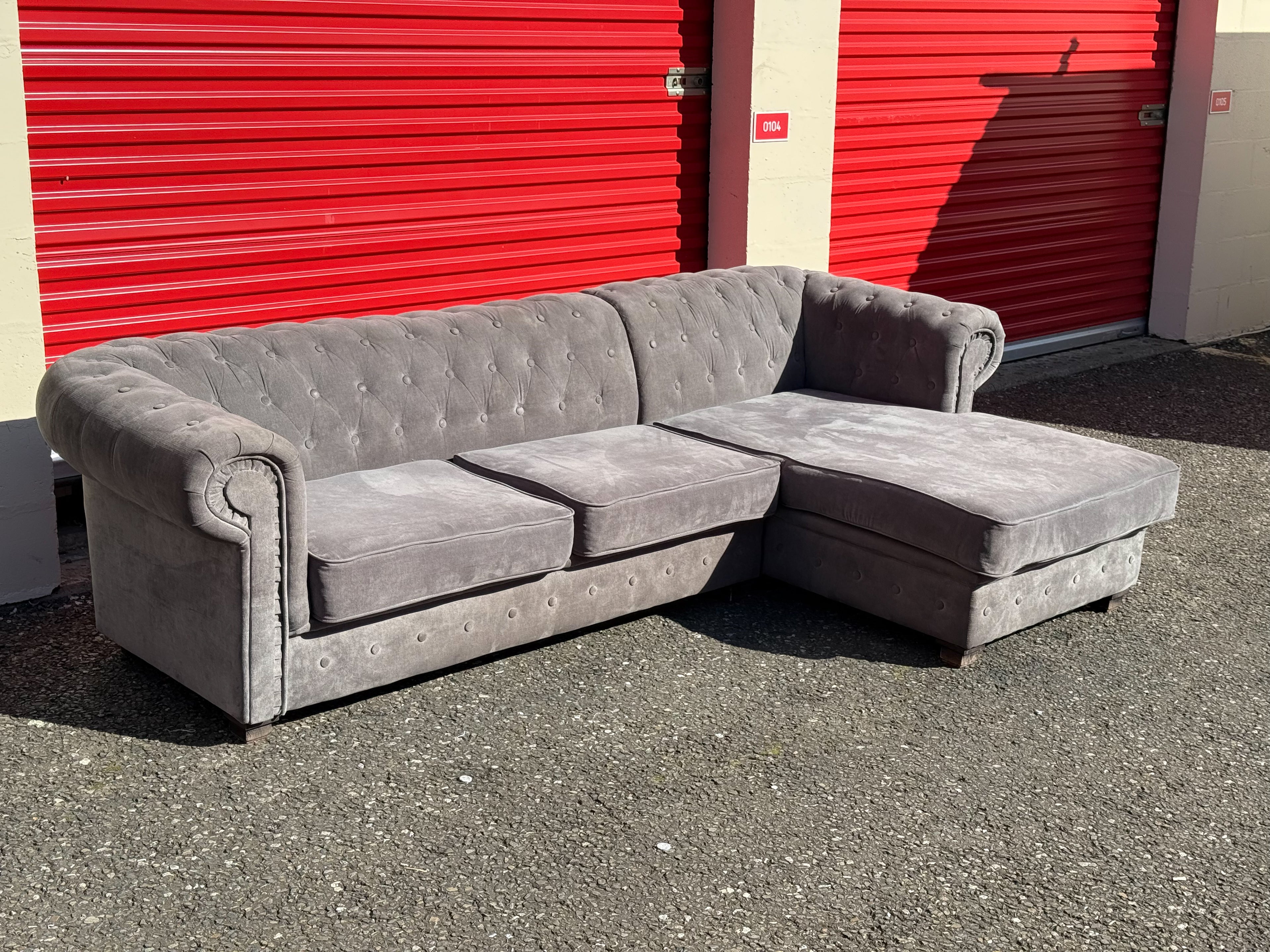 Grey Chesterfield Corner Sofa
