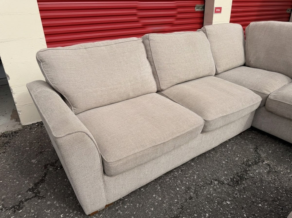 Beige Furniture Village Corner Sofa & Footstool