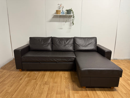 Brown Leather Corner Sofa Bed