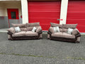 Brown Fabric 3 & 2 Seater Sofa Set