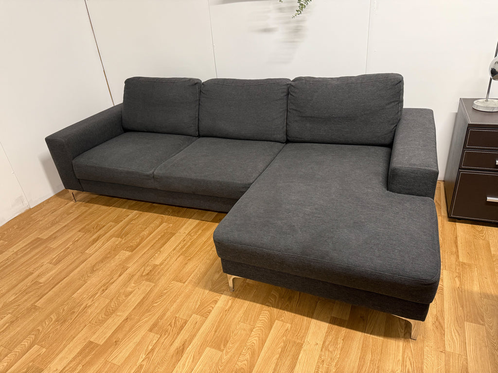 Modern Dark Grey L Shape Sofa
