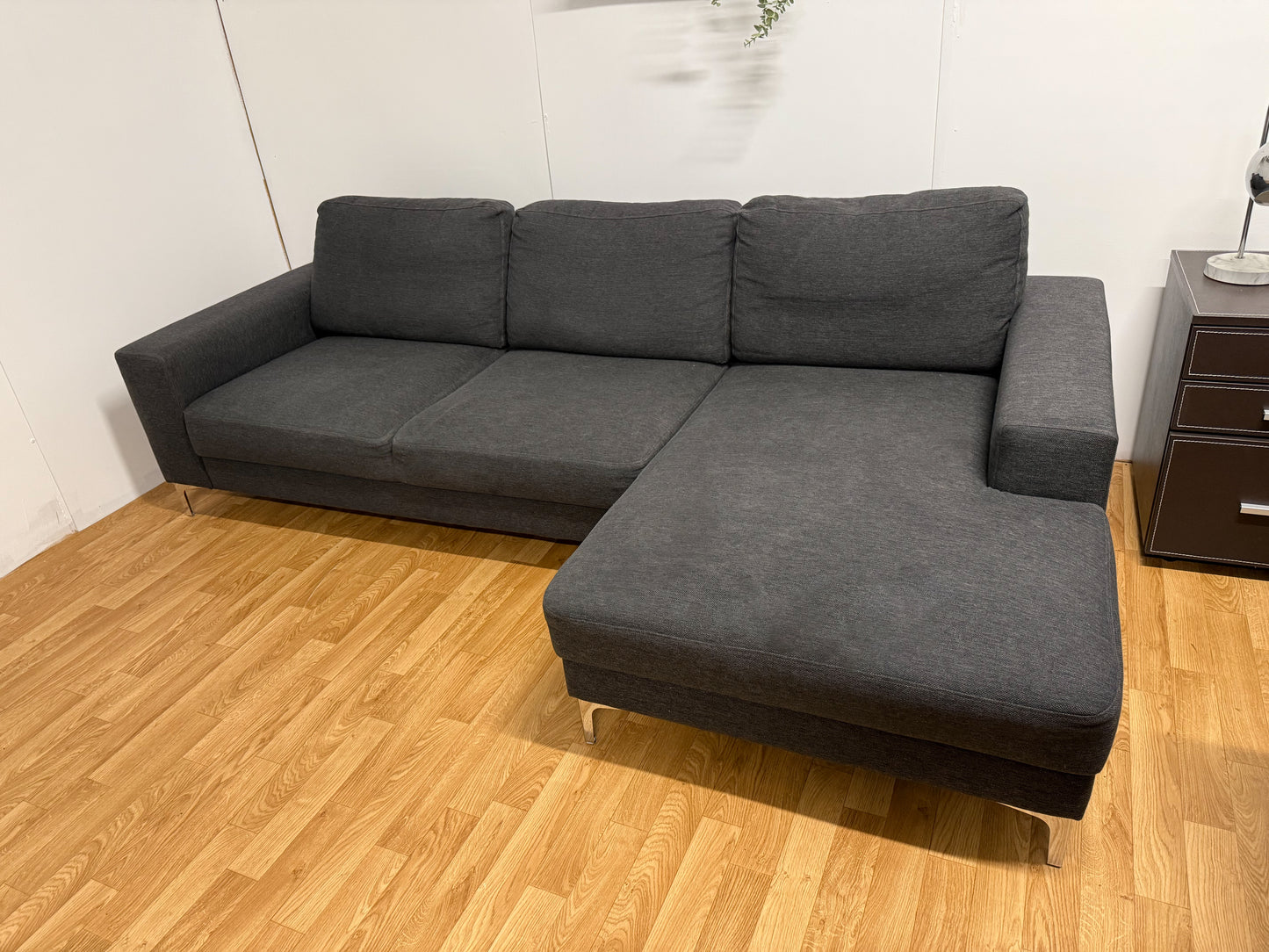 Modern Dark Grey L Shape Sofa