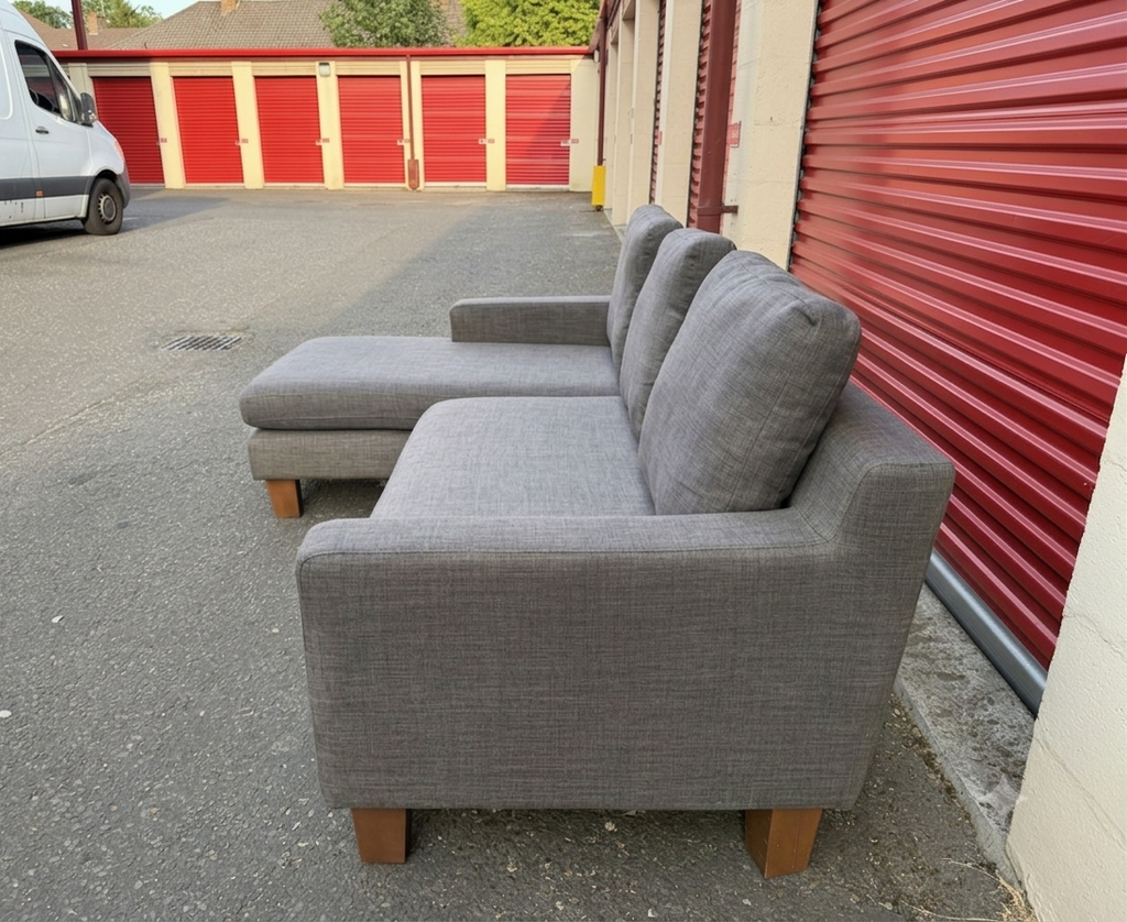 Grey Dwell L Shape Reversible Sofa