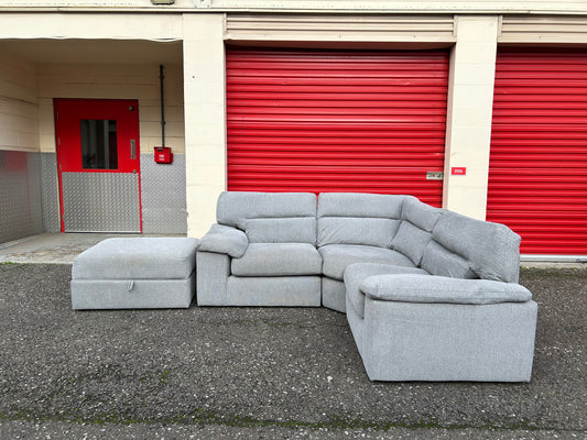 Oak Furniture Land Modular Corner Sofa & Footstool