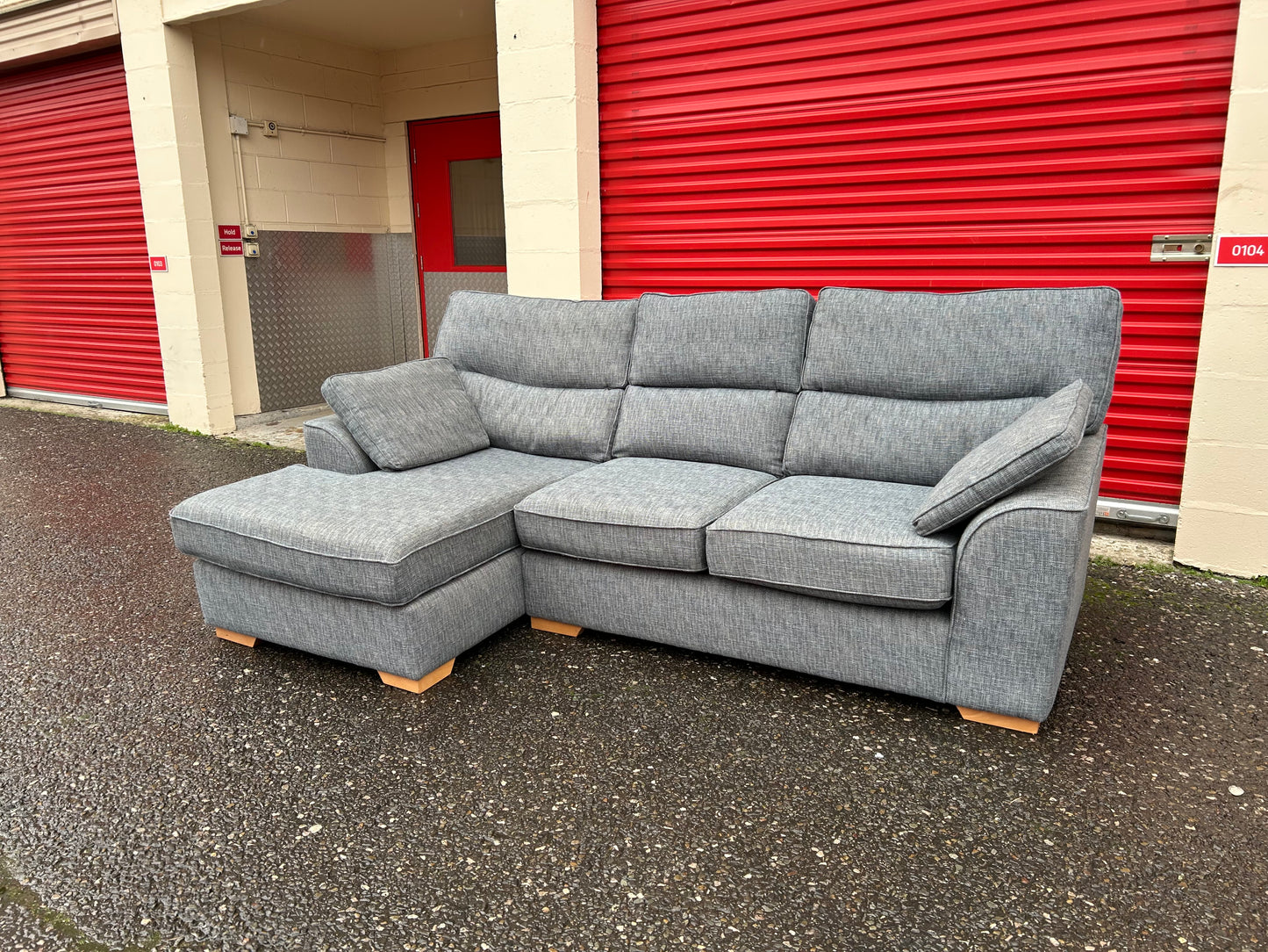 Next Stamford Grey/Blue Corner Sofa