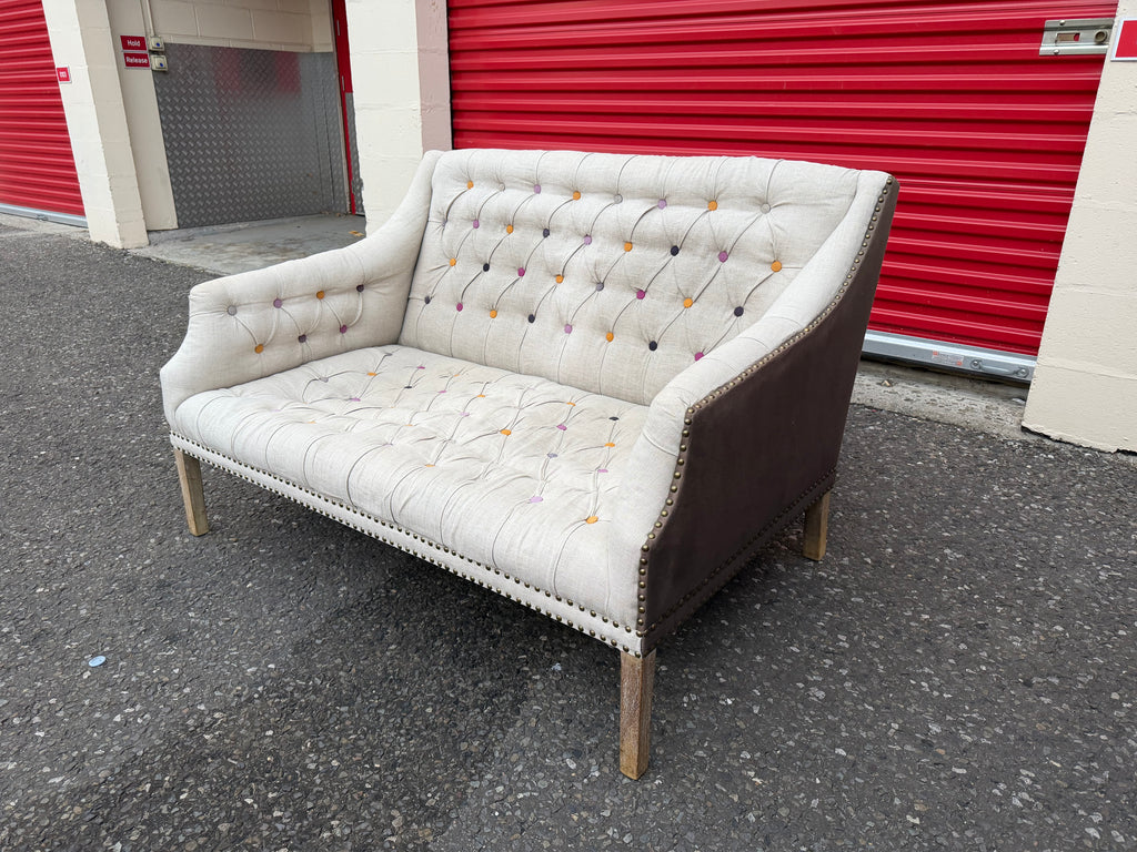 Handmade Linen 2 Seater Sofa