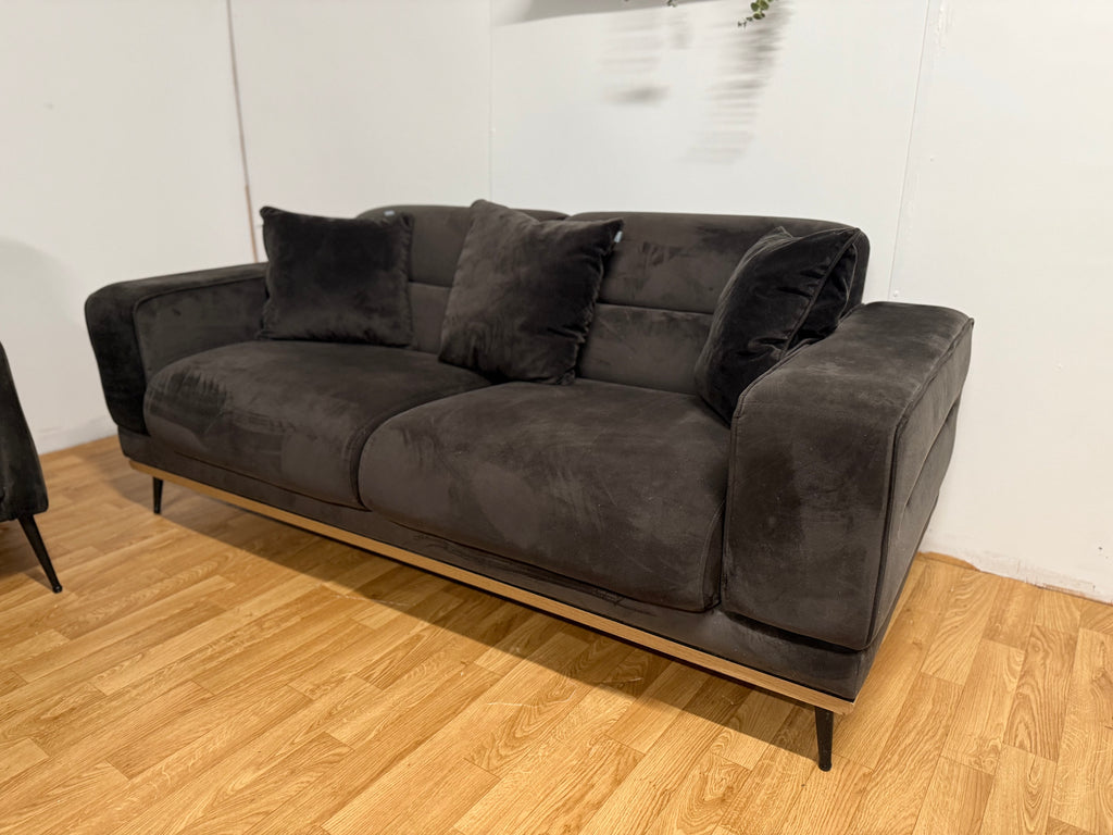 Brown Suede Sofa Set 