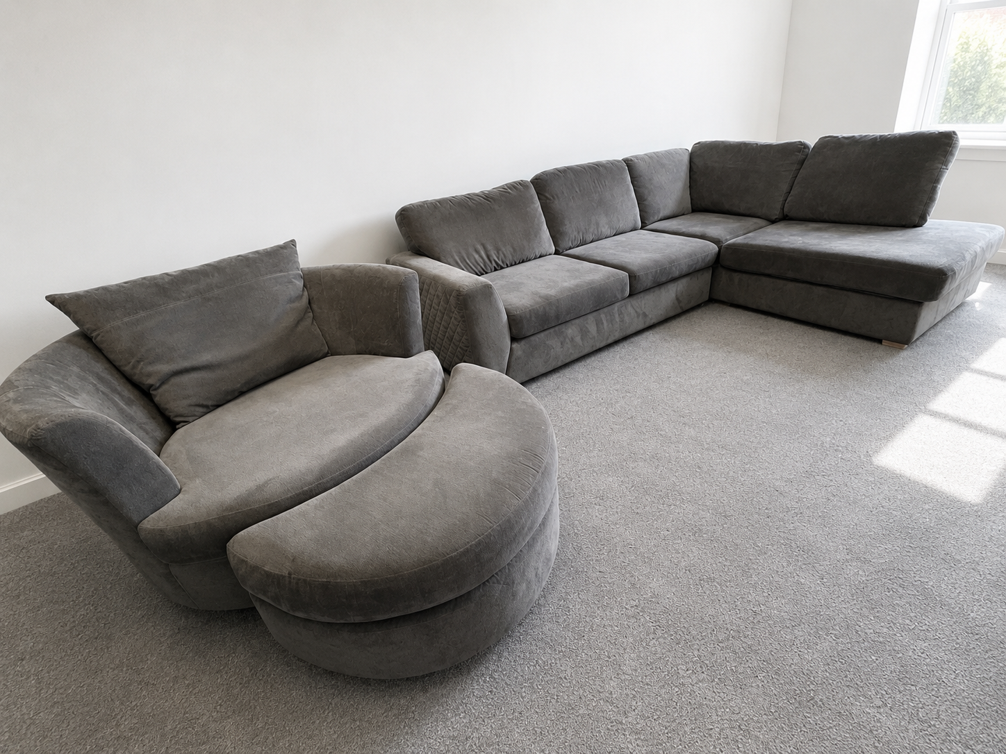 DFS Orka Corner Sofa & Cuddle Chair