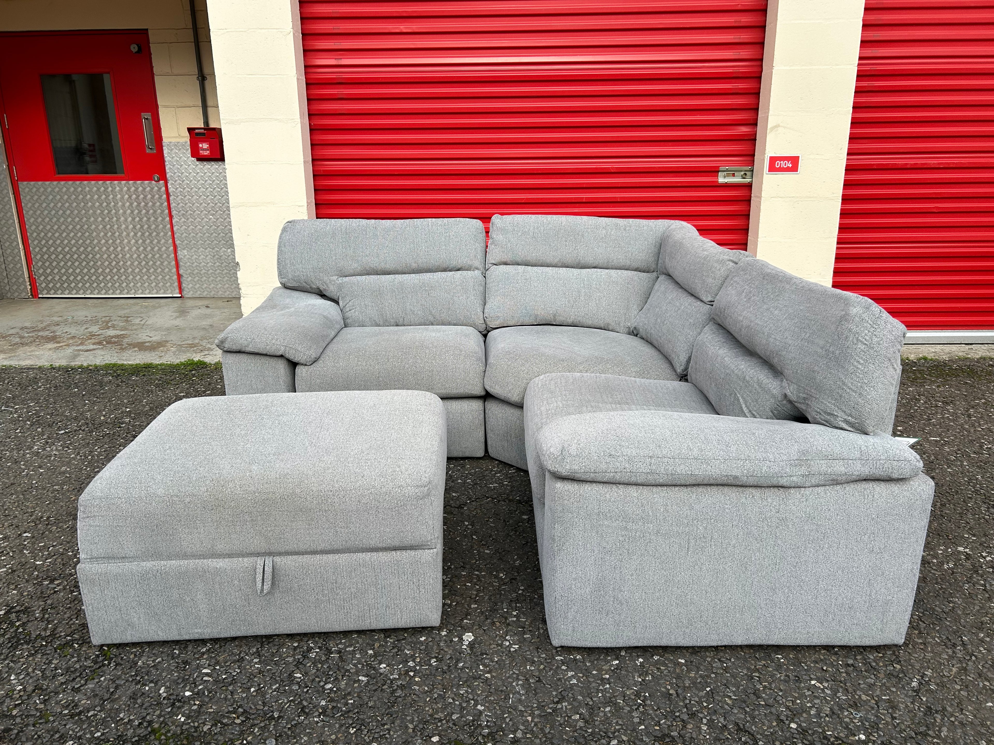 Oak Furniture Land Modular Corner Sofa & Footstool
