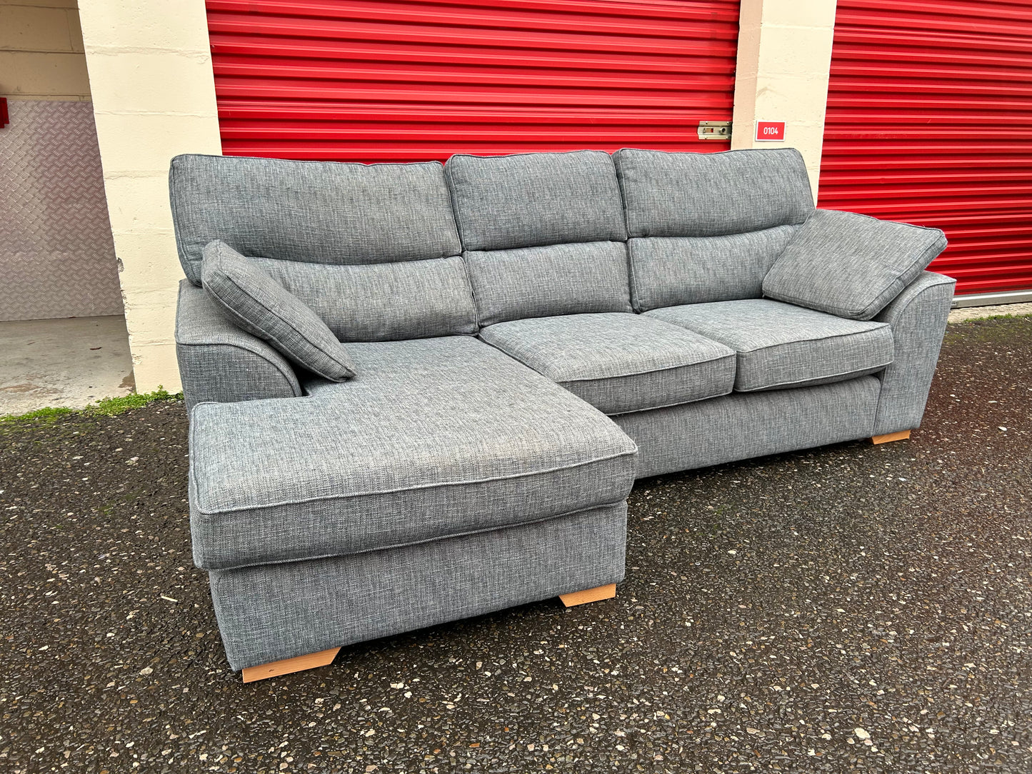 Next Stamford Grey/Blue Corner Sofa