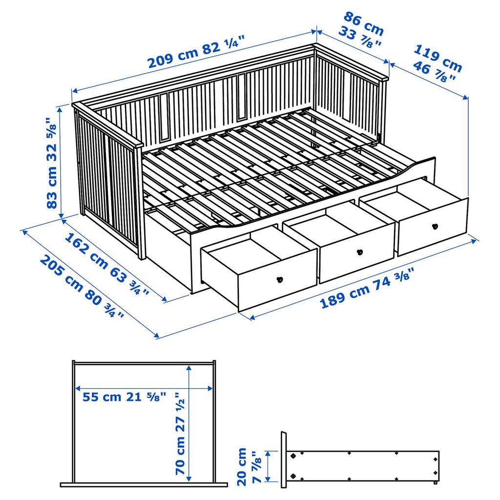 IKEA Hemnes Day Bed & Mattresses