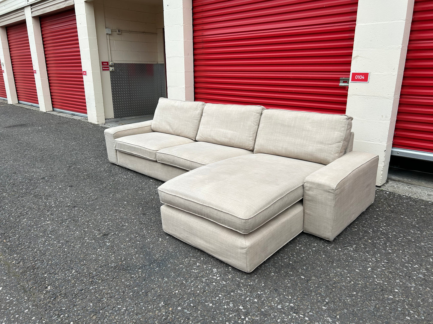 Beige Ikea Kivik L Shape Sofa