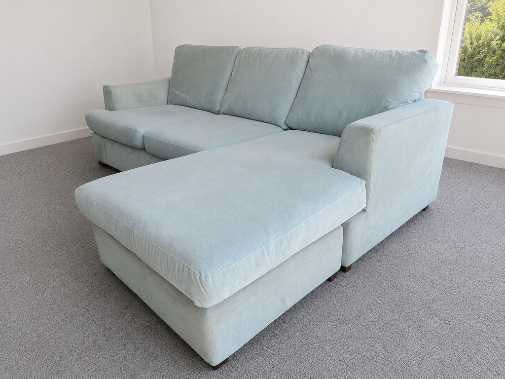 DFS Freya Light Blue L Shape Sofa