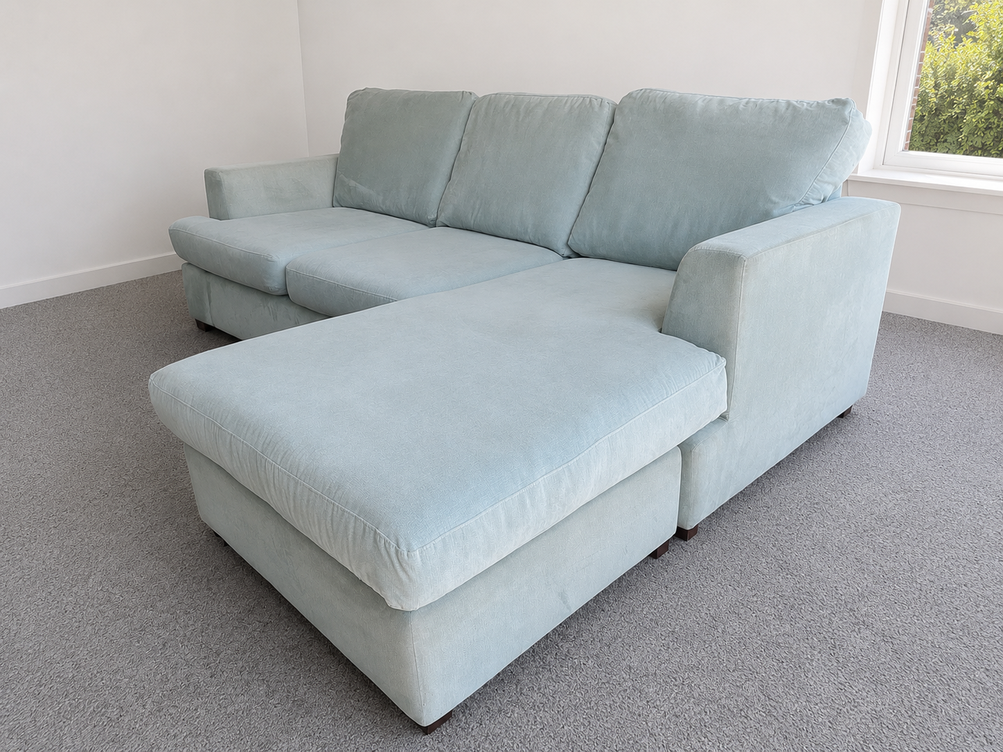 DFS Freya Light Blue L Shape Sofa